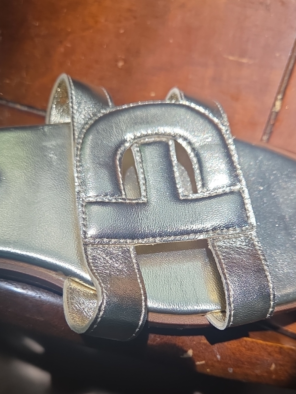 Cole Haan Chrisee Slide Metallic Gold Leather  10 - Picture 8 of 10
